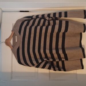 Striped Black and Tan Women's Sweater